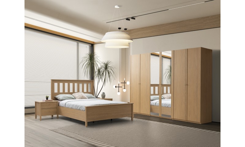 Loft Meşe Yatak Odası